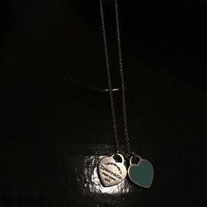 REAL TIFFANY DOUBLE HEART NECKLACE